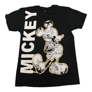 Disneyland Resort Men’s M Mickey Mouse T-Shirt Logo Ears Retro Gold World Park